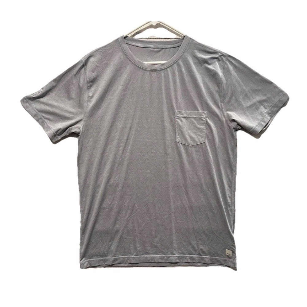 VUORI Mens Tradewind Active Performance Shirt Sz L Gray Short Sleeve Pocket V109 - Picture 1 of 12